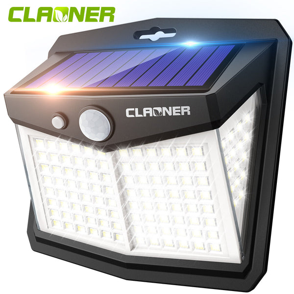 CLAONER 128 LED Solar Motion Sensor Wall Light