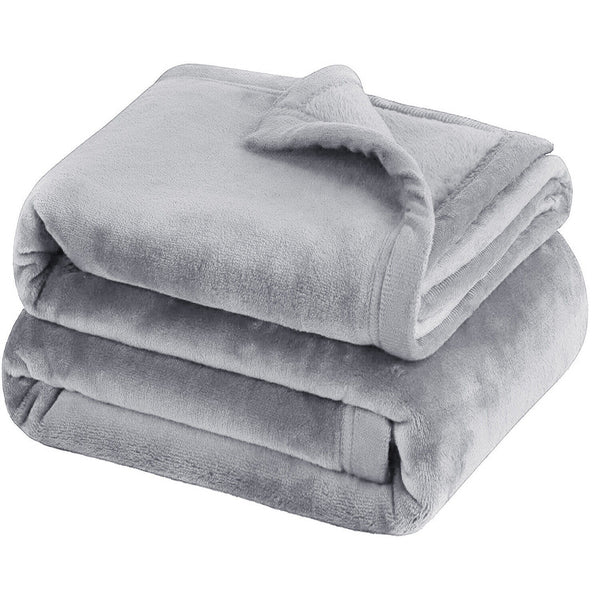 Large Plush Fleece solid color super soft warm bed blanket