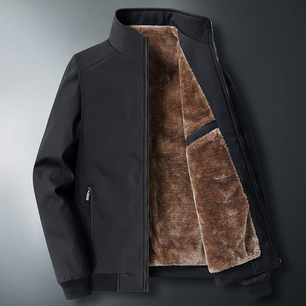 Winter Warm Jacket With Fleece Lined Outwear Cozy Men's Fashion Coat